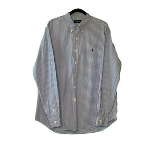 Ralph Lauren blue gingham buttoned long sleeves shirt size XL